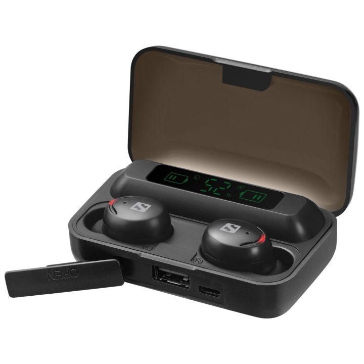 Bluetooth ausinės su powerbanku