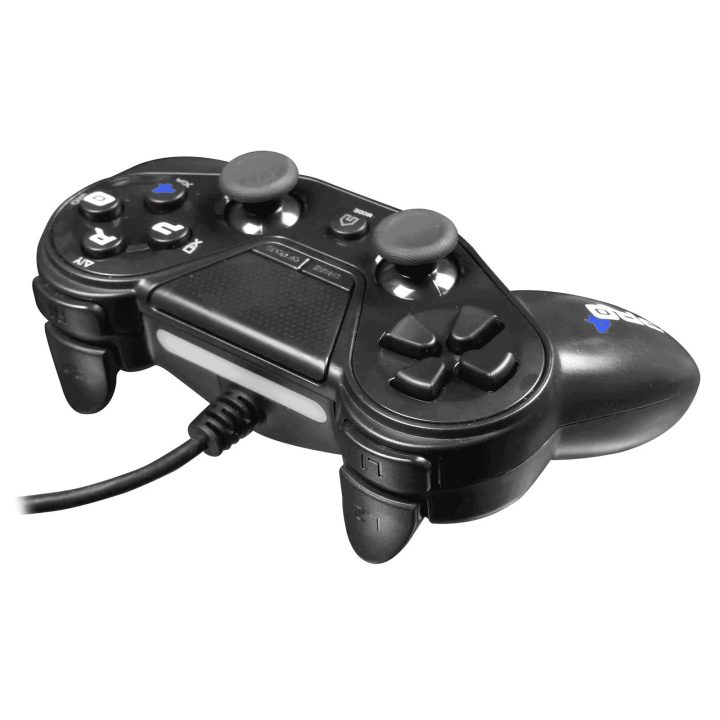 Laidinis PS4 valdiklis su 3 m kabeliu, juodas