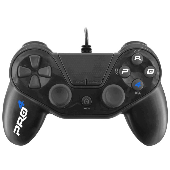 Laidinis PS4 valdiklis su 3 m kabeliu, juodas