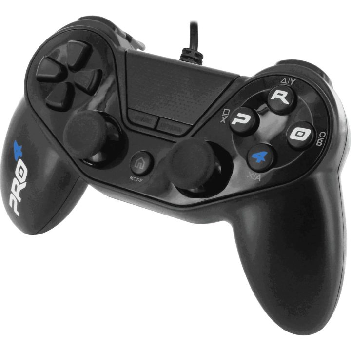 Laidinis PS4 valdiklis su 3 m kabeliu, juodas
