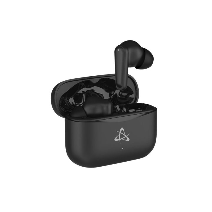 Juodos Bluetooth į ausį įdedamos ausinės
