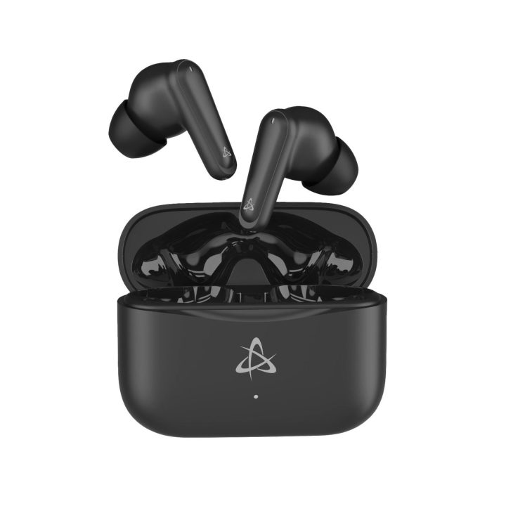 Juodos Bluetooth į ausį įdedamos ausinės