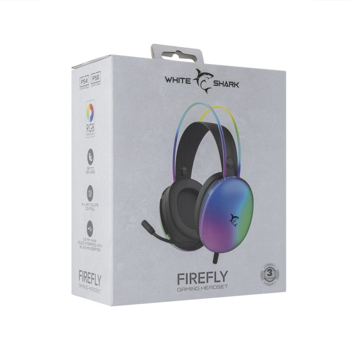 White Shark GH-2342 Firefly Black žaidimų ausinės