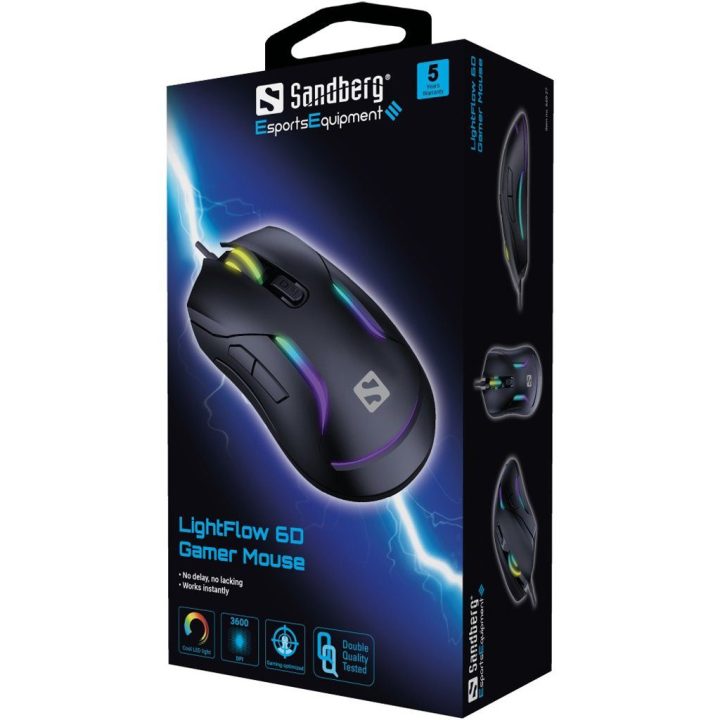 Žaidimų pelė Sandberg LightFlow 6D