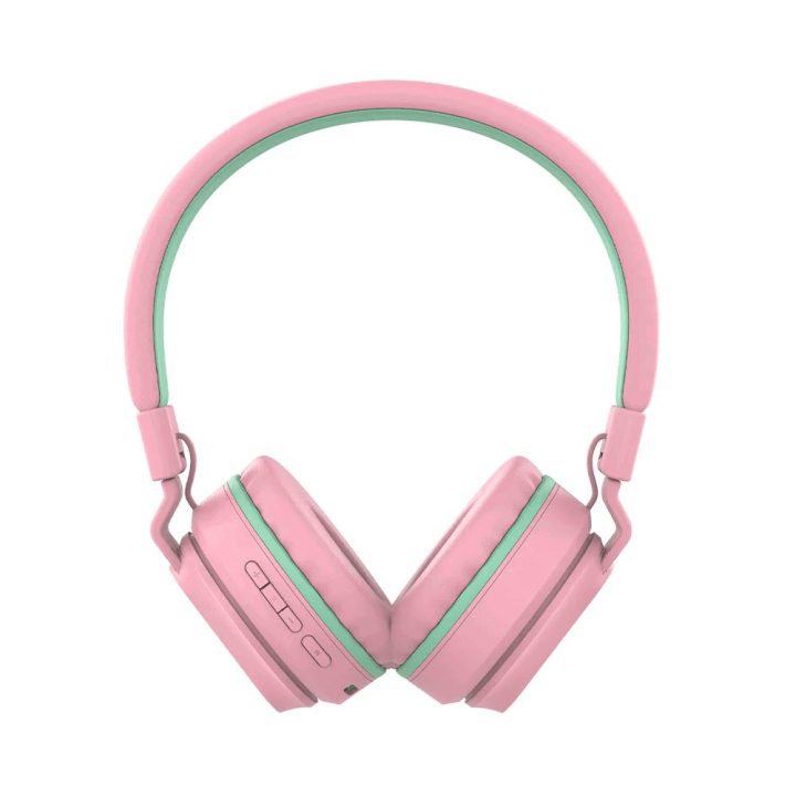 Rožinės vaikiškos „Bluetooth“ ausinės „Tellur Buddy“
