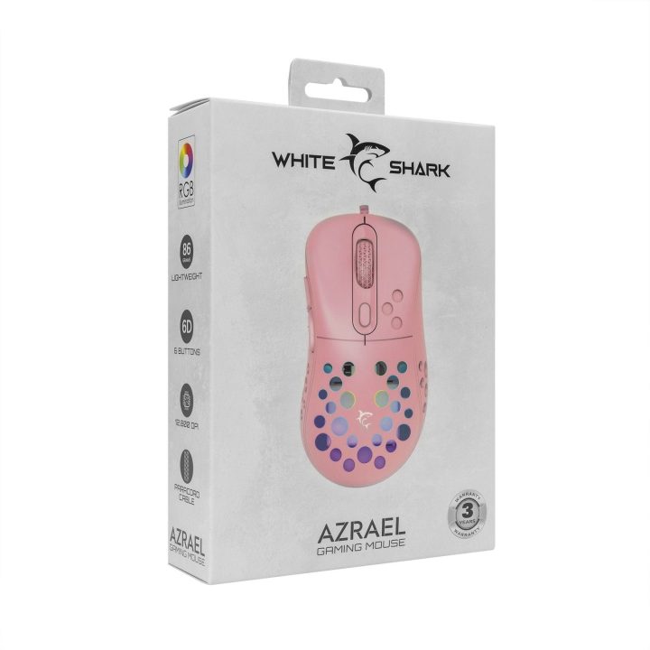 White Shark Azrael GM-5013 žaidimų pelė, rožinė