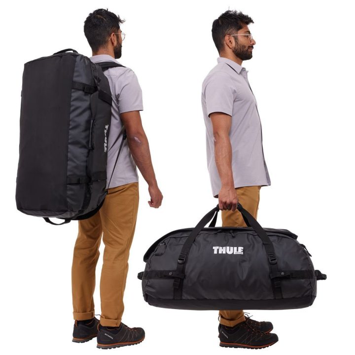 Juodas kelioninis krepšys-kuprinė Thule Chasm Duffel 90L