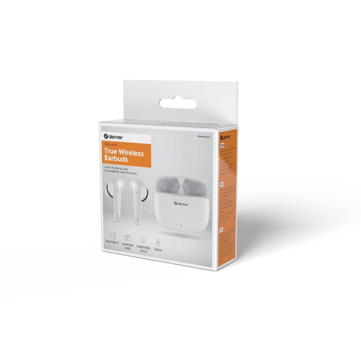 Belaidės Bluetooth ausinės Denver TWE-48, baltos