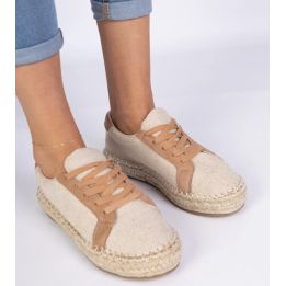 Raištinės moteriškos smėlio espadrilės Malsi