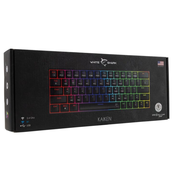 White Shark Kaiken US mechaninė žaidimų klaviatūra su RGB apšvietimu