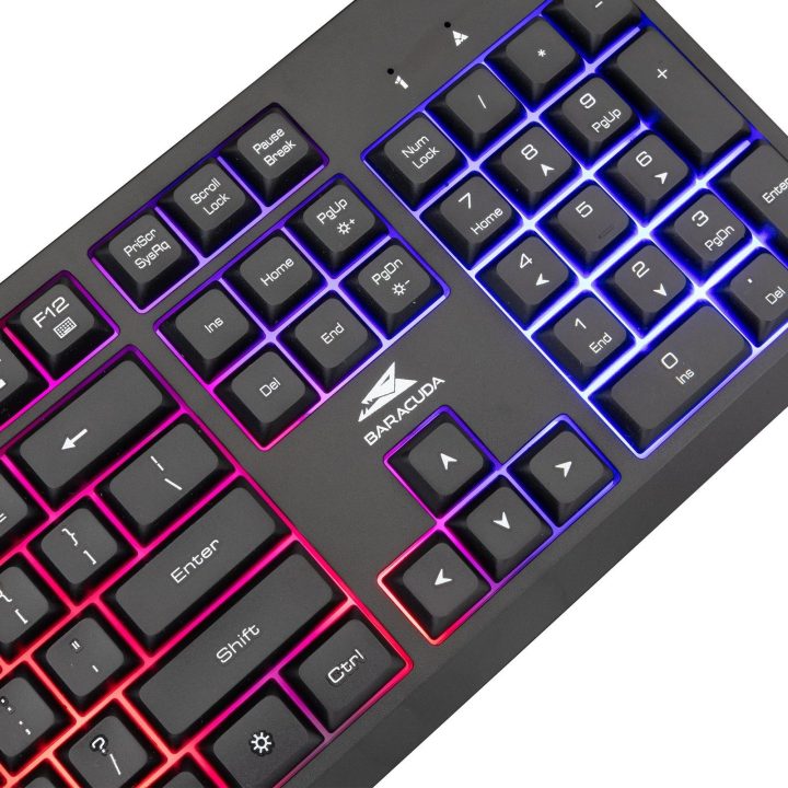 Membraninė žaidimų klaviatūra Baracuda Starfish Black US, 104 klavišų