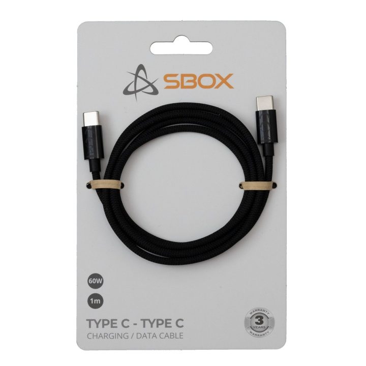 USB-C į USB-C laidas, 1 m, juodas