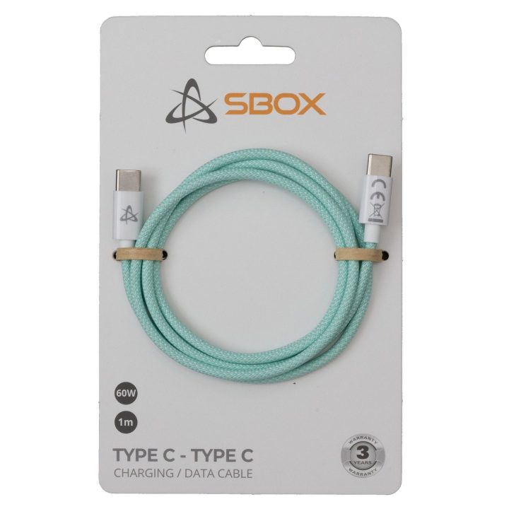 Žalias pintas USB-C–USB-C kabelis, 1 m