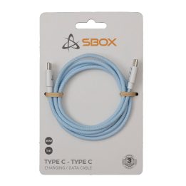 Mėlynas pintas USB-C–USB-C laidas, 1 m
