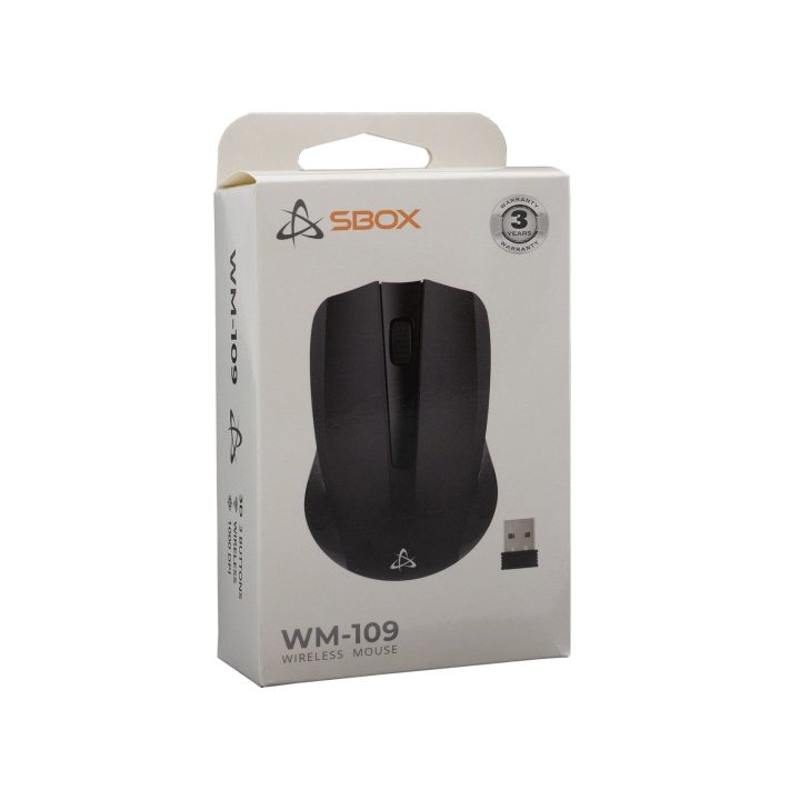 Juoda belaidė optinė žaidimų pelė Sbox WM-109
