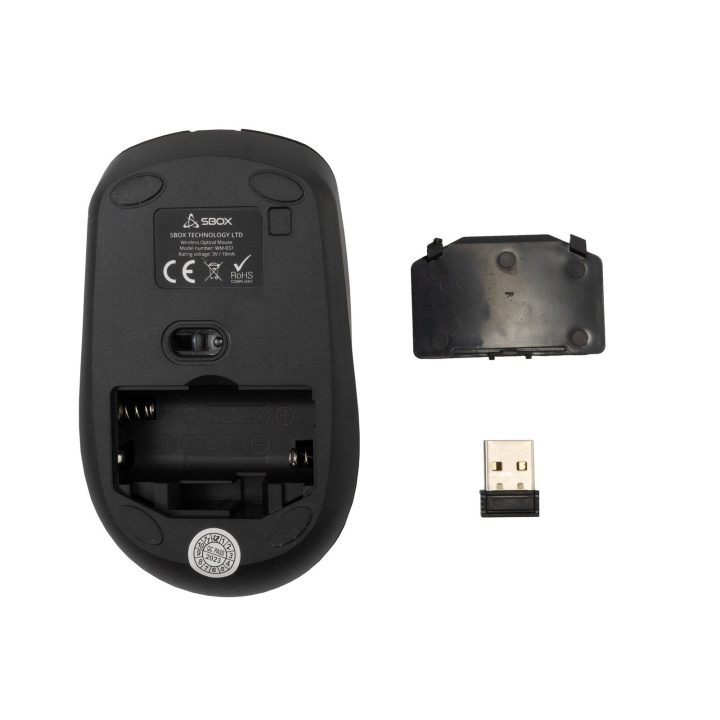 Juoda belaidė 4D optinė pelė Sbox WM-837