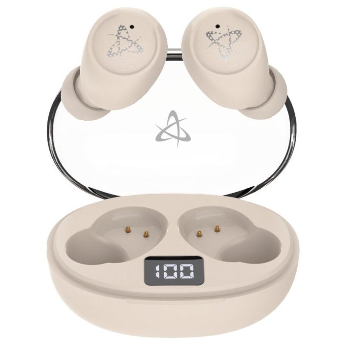 Belaidės į ausį įdedamos ausinės Sbox EB-TWS115, beige