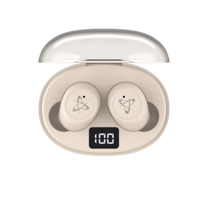 Belaidės į ausį įdedamos ausinės Sbox EB-TWS115, beige