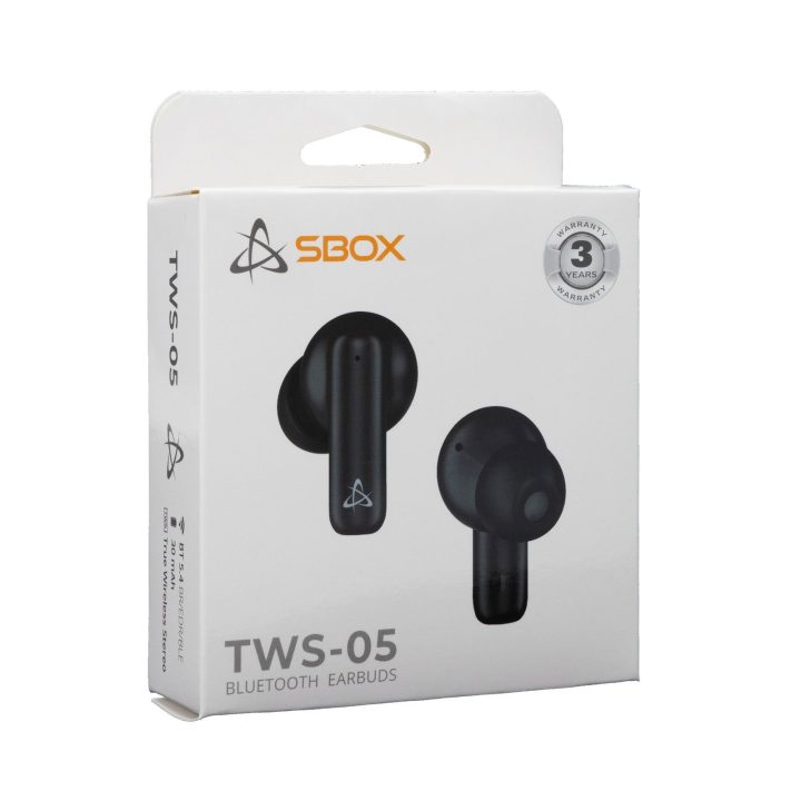 Juodos belaidės ausinės Sbox EB-TWS05