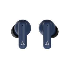 Mėlynos Bluetooth į ausį dedamos ausinės