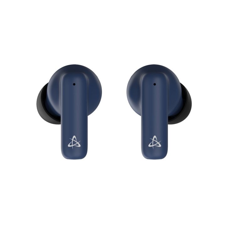 Mėlynos Bluetooth į ausį dedamos ausinės