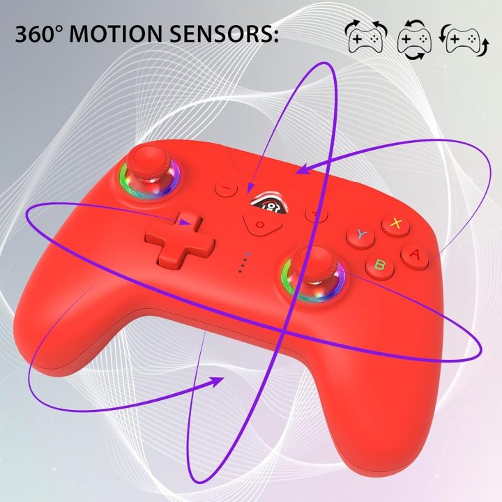 Raudonas belaidis žaidimų valdiklis „Switch“