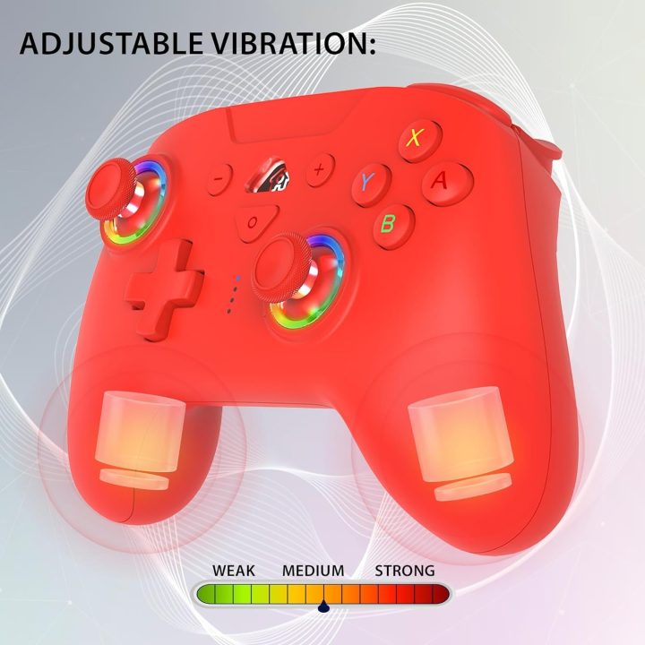 Raudonas belaidis žaidimų valdiklis „Switch“