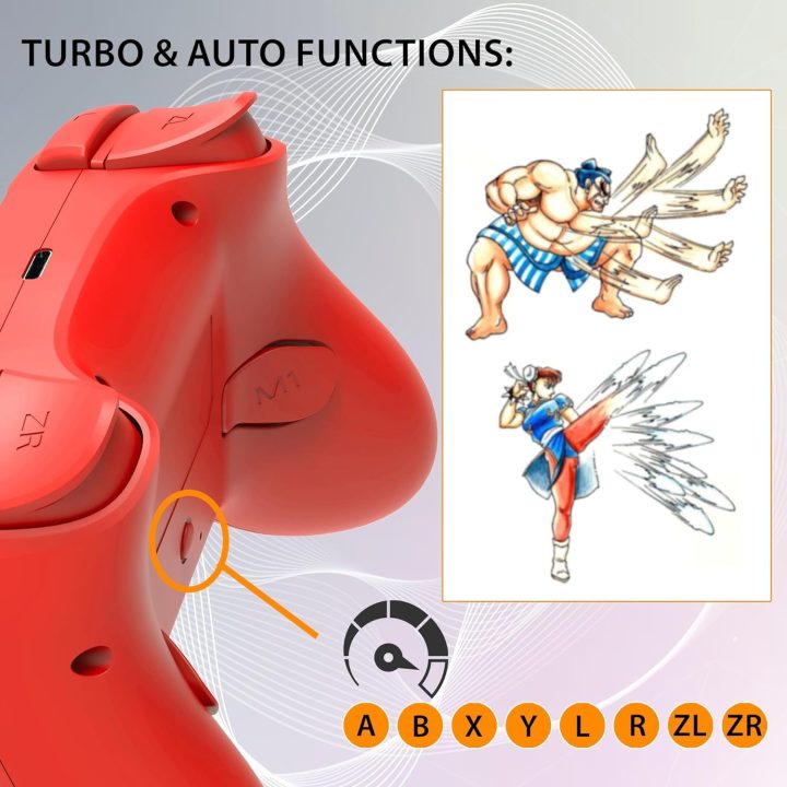 Raudonas belaidis žaidimų valdiklis „Switch“