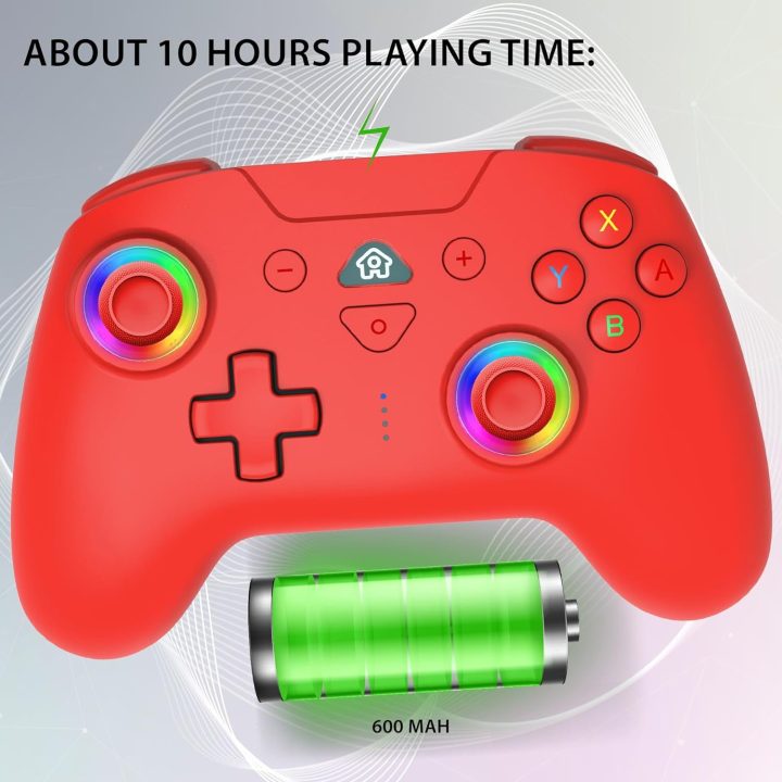 Raudonas belaidis žaidimų valdiklis „Switch“