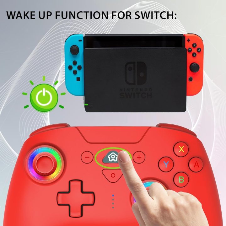 Raudonas belaidis žaidimų valdiklis „Switch“