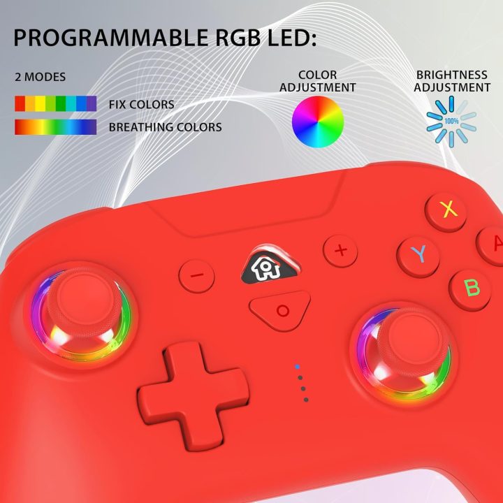Raudonas belaidis žaidimų valdiklis „Switch“