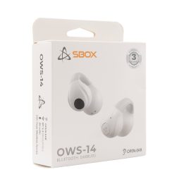 Baltos Bluetooth atviros ausinės Sbox EB-OWS14