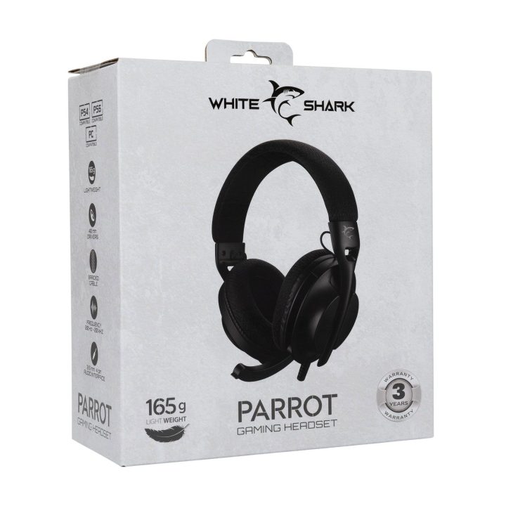 Juodos stereo 2.0 žaidimų ausinės White Shark PARROT GH-2440