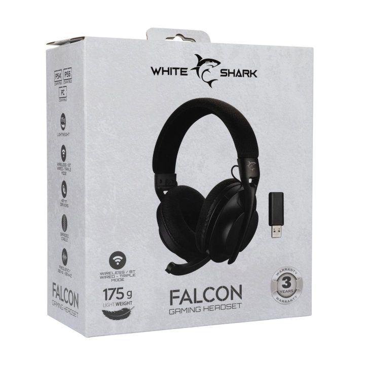 Juodos White Shark Falcon ausinės