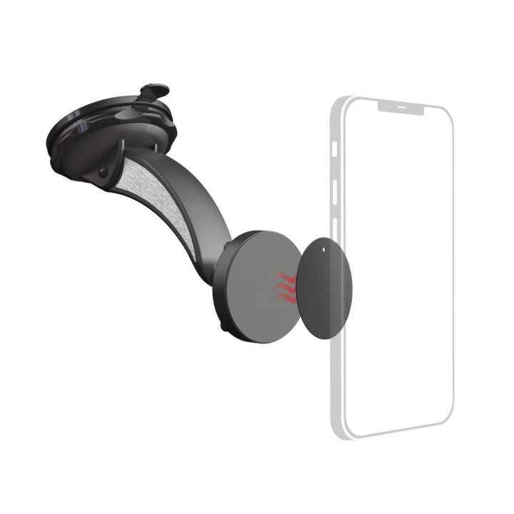 Magnetinis automobilinis telefono laikiklis su siurbtuku, 360° pasukamas