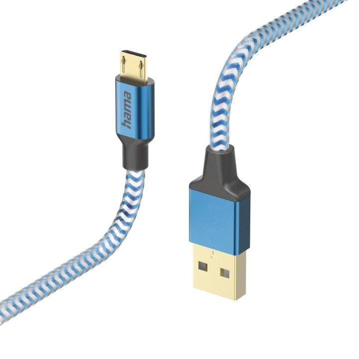 Mėlynas USB-A į Micro-USB įkrovimo laidas, 1,5 m