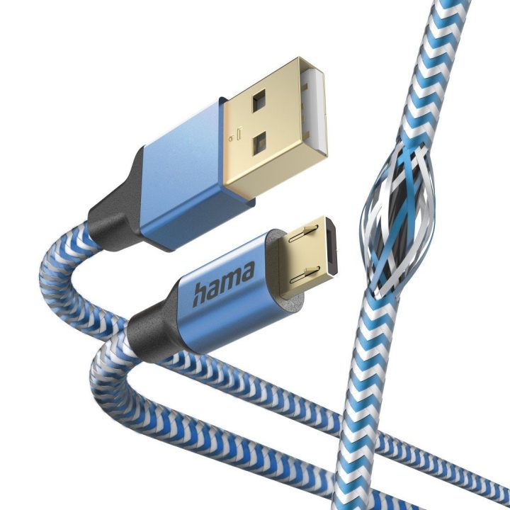Mėlynas USB-A į Micro-USB įkrovimo laidas, 1,5 m