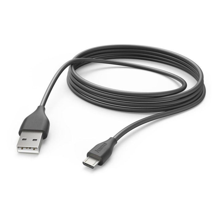 USB-A–Micro-USB įkrovimo laidas, 3 m, juodas