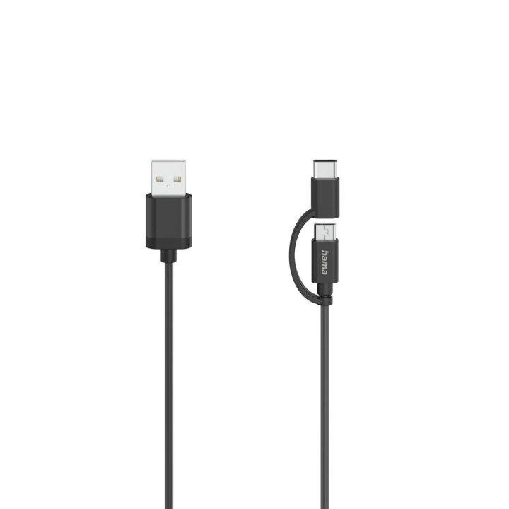 Mikro-USB laidas 2 viename su USB-C adapteriu, 0,75 m