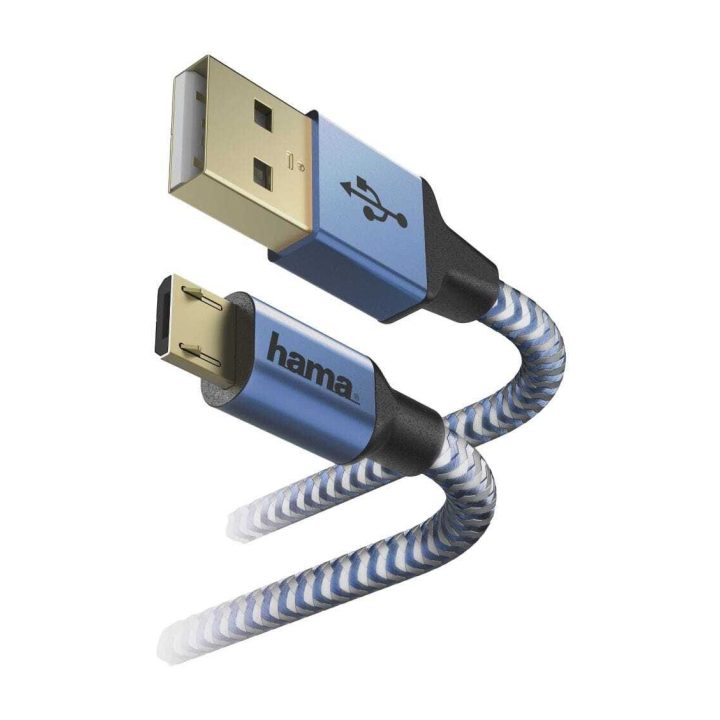 USB laidas USB A–Micro-USB B, 1,5 m, mėlynas
