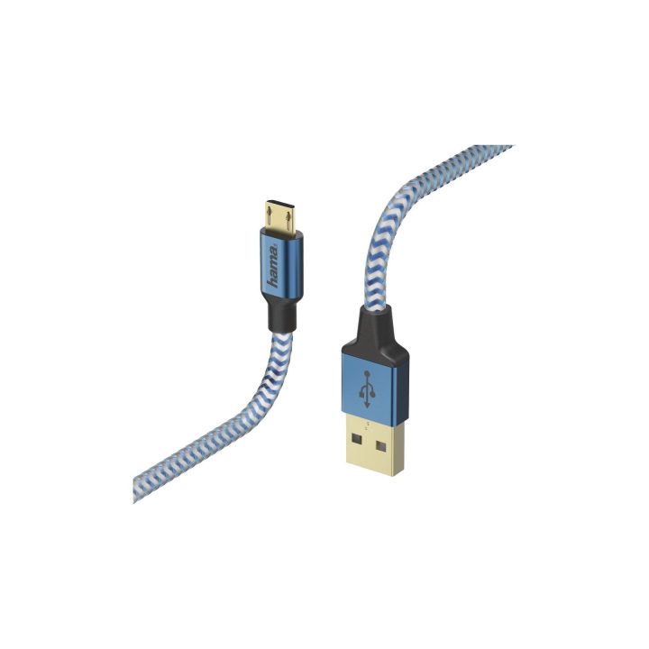 USB laidas USB A–Micro-USB B, 1,5 m, mėlynas