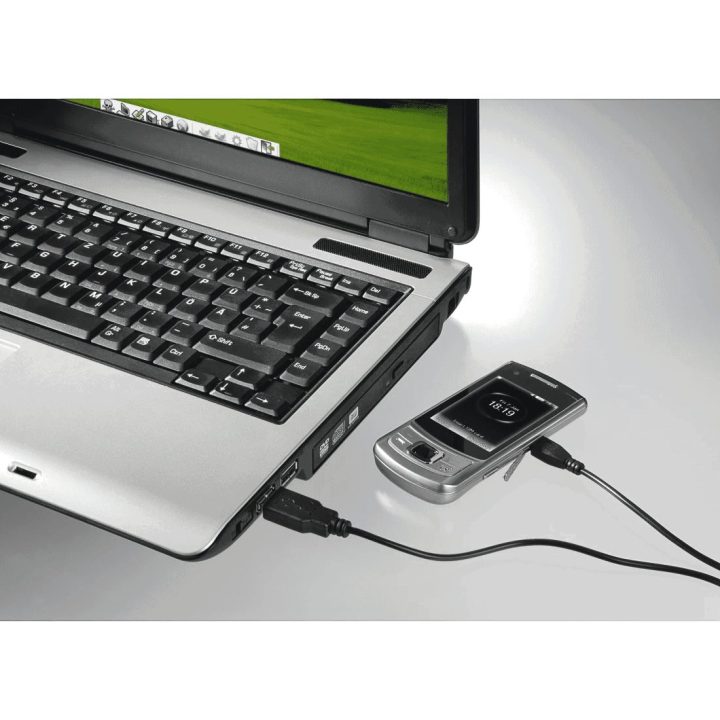Micro-USB įkrovimo ir duomenų kabelis, 1,4 m, juodas