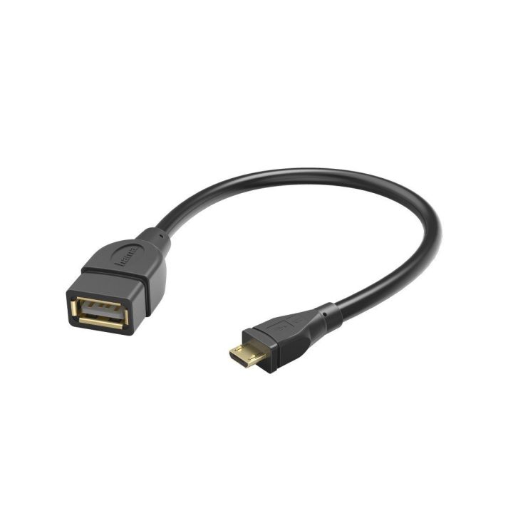 OTG mikro USB į USB adapterio laidas 15 cm, juodas