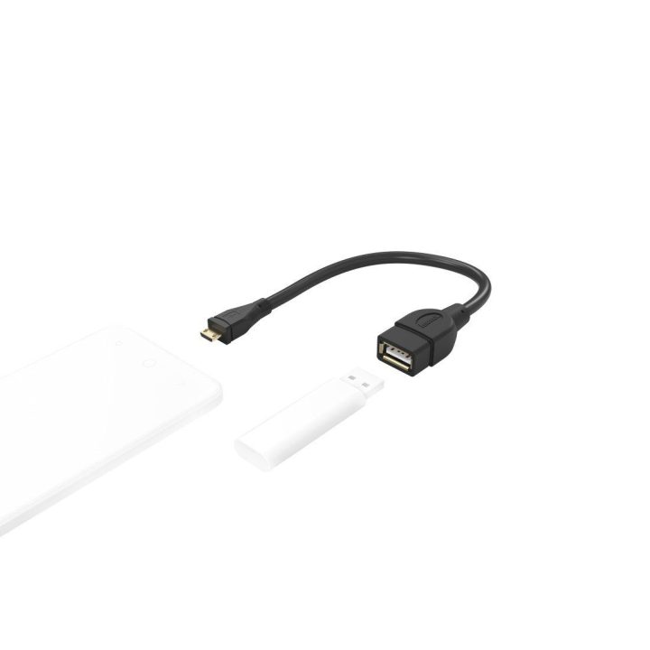 OTG mikro USB į USB adapterio laidas 15 cm, juodas
