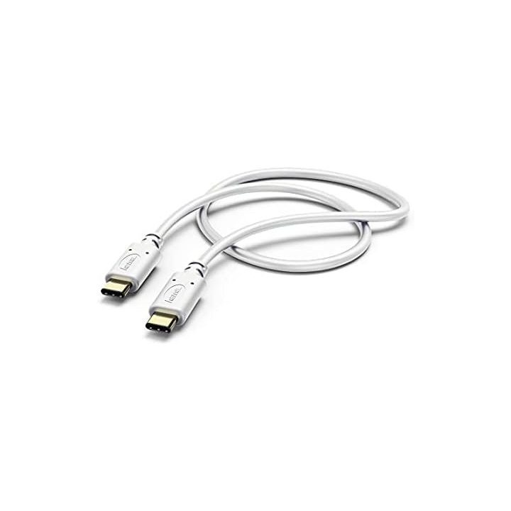 USB-C į USB-C įkrovimo ir duomenų laidas, 1,5 m, baltas