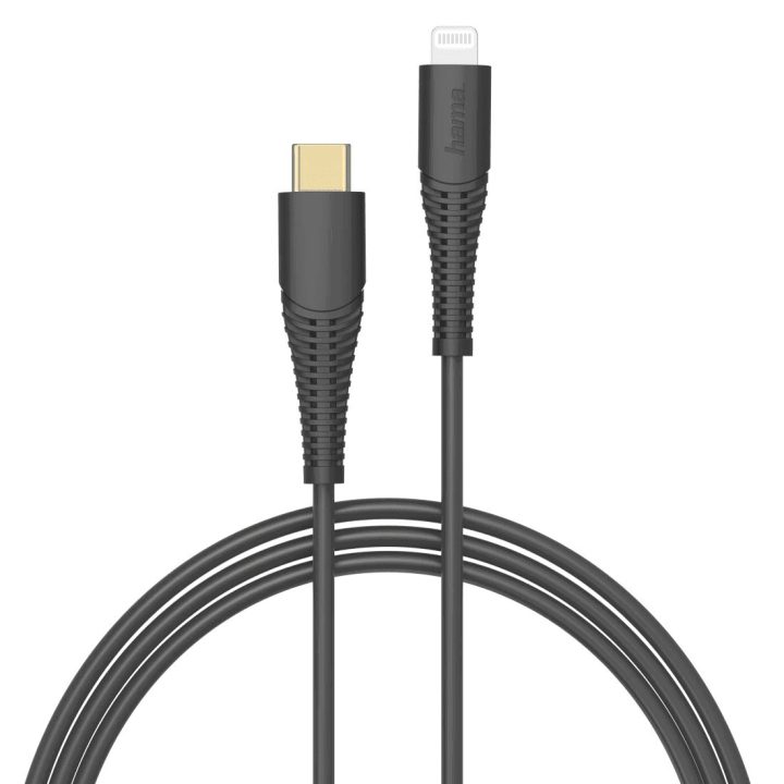 USB-C į Lightning įkrovimo ir duomenų kabelis, 1,5 m, juodas