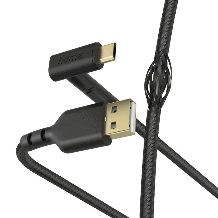 Micro-USB įkrovimo ir duomenų kabelis 1,5 m, juodas