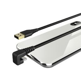 Juodas USB-A–Lightning įkrovimo ir duomenų kabelis, 1,5 m