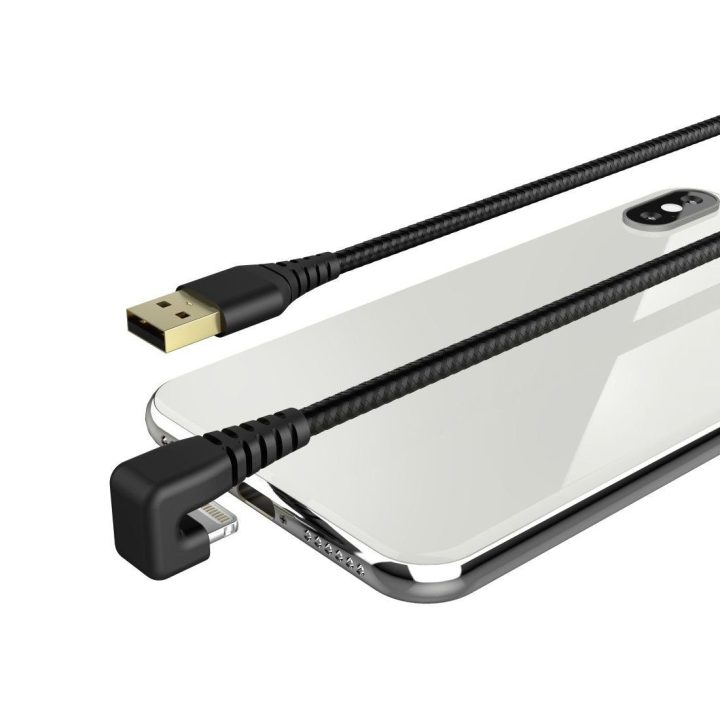 Juodas USB-A–Lightning įkrovimo ir duomenų kabelis, 1,5 m