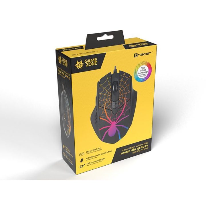 Tracer Gamezone Black Widow RGB žaidimų pelė